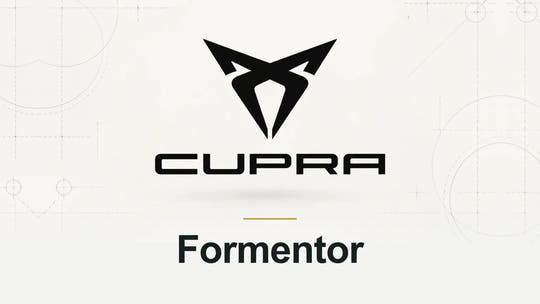 Cupra logo and Formentor model name on a pale technical background