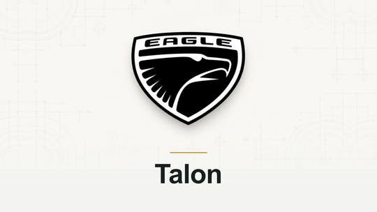 Eagle logo and Talon model name on a pale technical background