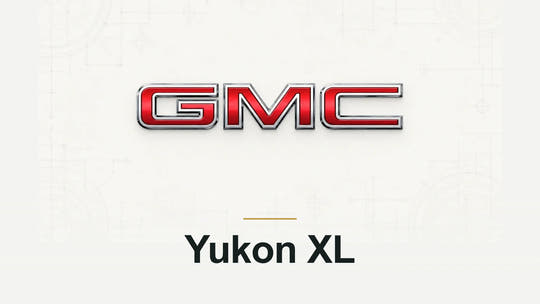 GMC logo and Yukon XL model name on a pale technical background