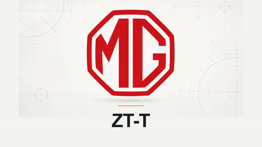 MG logo and ZT-T model name on a pale technical background
