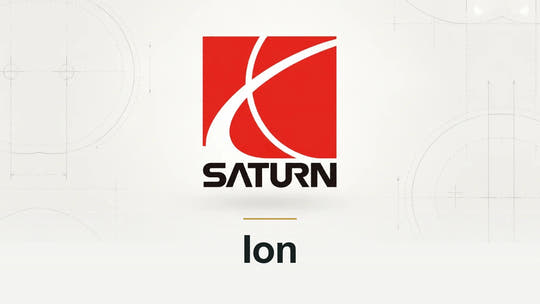 Saturn logo and Ion model name on a pale technical background