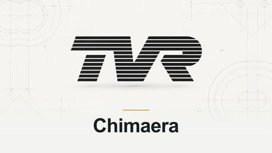 TVR logo and Chimaera model name on a pale technical background
