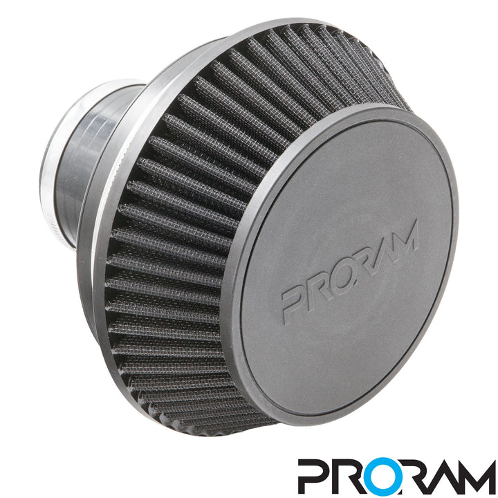 Ramair PRORAM Pleated Cone Air Filter (Alloy Neck) - 70mm External | PR-CC-193-VS-70-BK