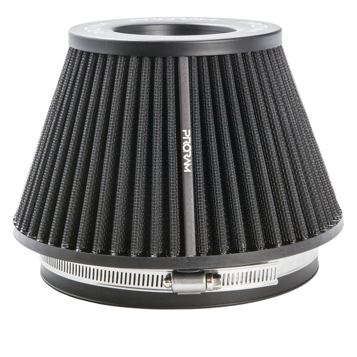 Ramair PRORAM Pleated Cone Air Filter (Alloy Neck) - 76mm External | PR-CC-194-VS-76-BK