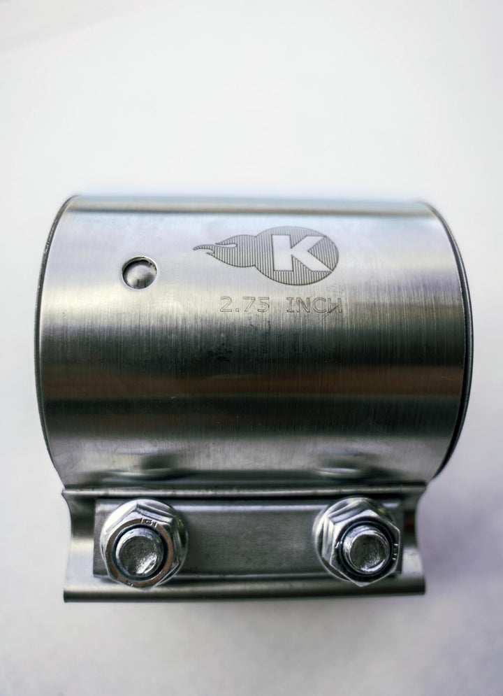 Kooks 2-3/4" Stainless Steel 2-Bolt Band Clamp for Butt Joint Connections.