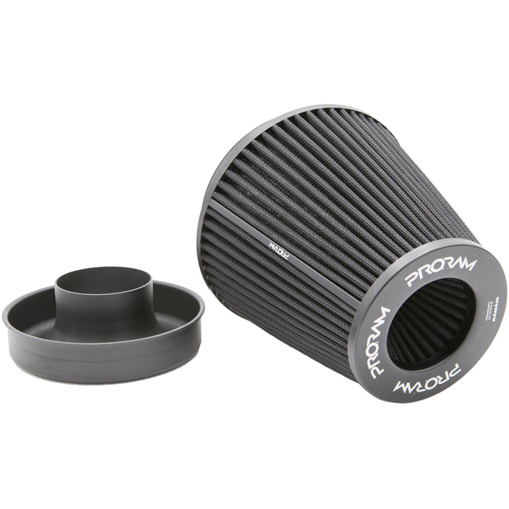 Ramair PRORAM Pleated Cone Air Filter (Alloy Neck) - 127mm External | PR-CC-195-VS-127-BK