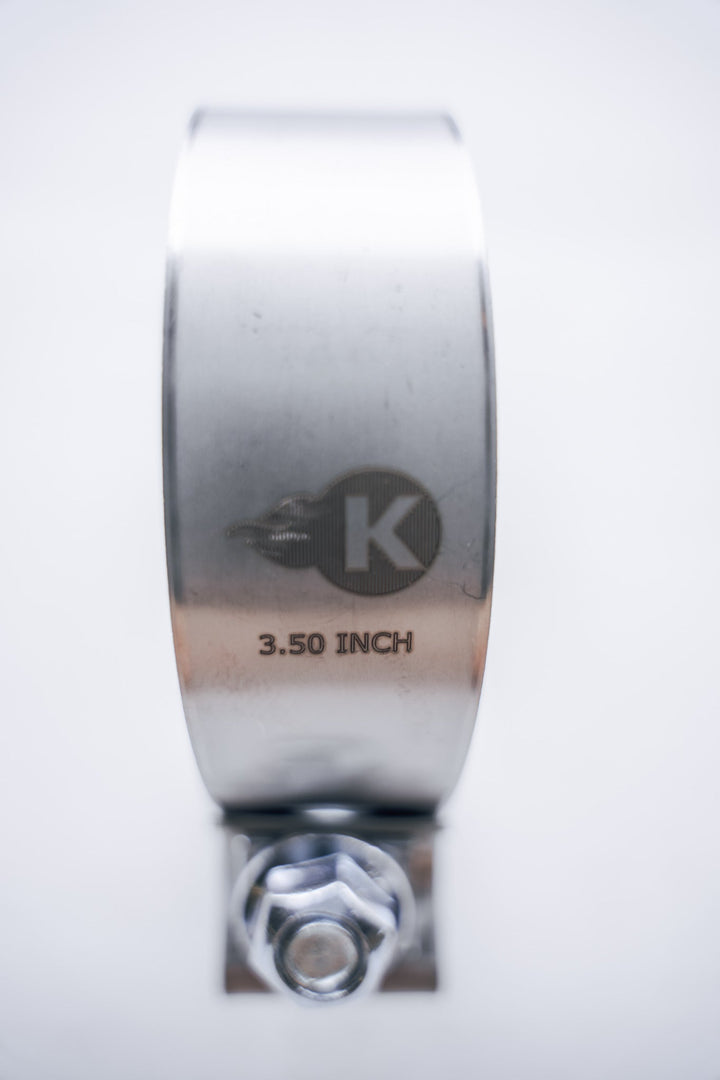 Kooks 3-1/2" Stainless Steel Band Clamp for Notched Slip Joint Connections.