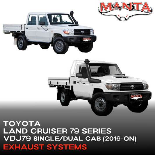 Manta Performance Exhaust Kit Toyota Land Cruiser VDJ79 Series 4.5L V8 Single/Dual Cab (2016-2025)