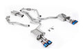 Audi S5 B9 Sport Diff models with Brace Bars (RHD) - Resonated Cat-Back with Quad Burnt/Blue Titanium Trims