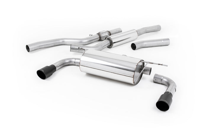 BMW 4 Series F32 428i Auto - Resonated (Quieter) Cat-Back Exhaust System with Cerakote Black Trims (For 435i M Sport Valance)