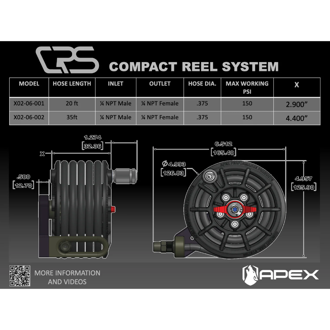 APEX DESIGN USA Compact Reel System (CRS) – Portable Air Hose Reel for Off-Road & Expedition Vehicles