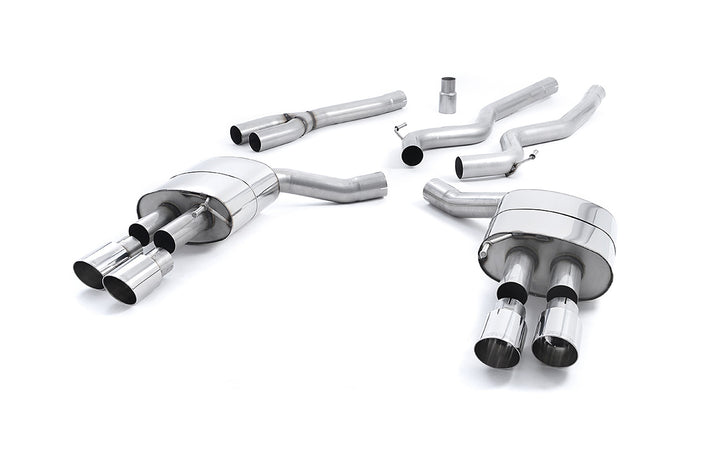 Ford Mustang 2.3 (S550 Fastback) - Non-Resonated (Louder) Cat-Back Exhaust System with GT-90 Polished Trims (For Roush Valance)