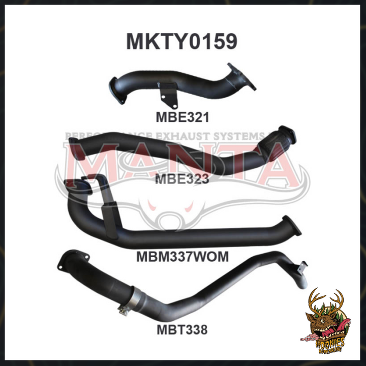 Manta Toyota Landcruiser HDJ80 4.2L 1HD Turbo Diesel Exhaust System - Performance Upgrade