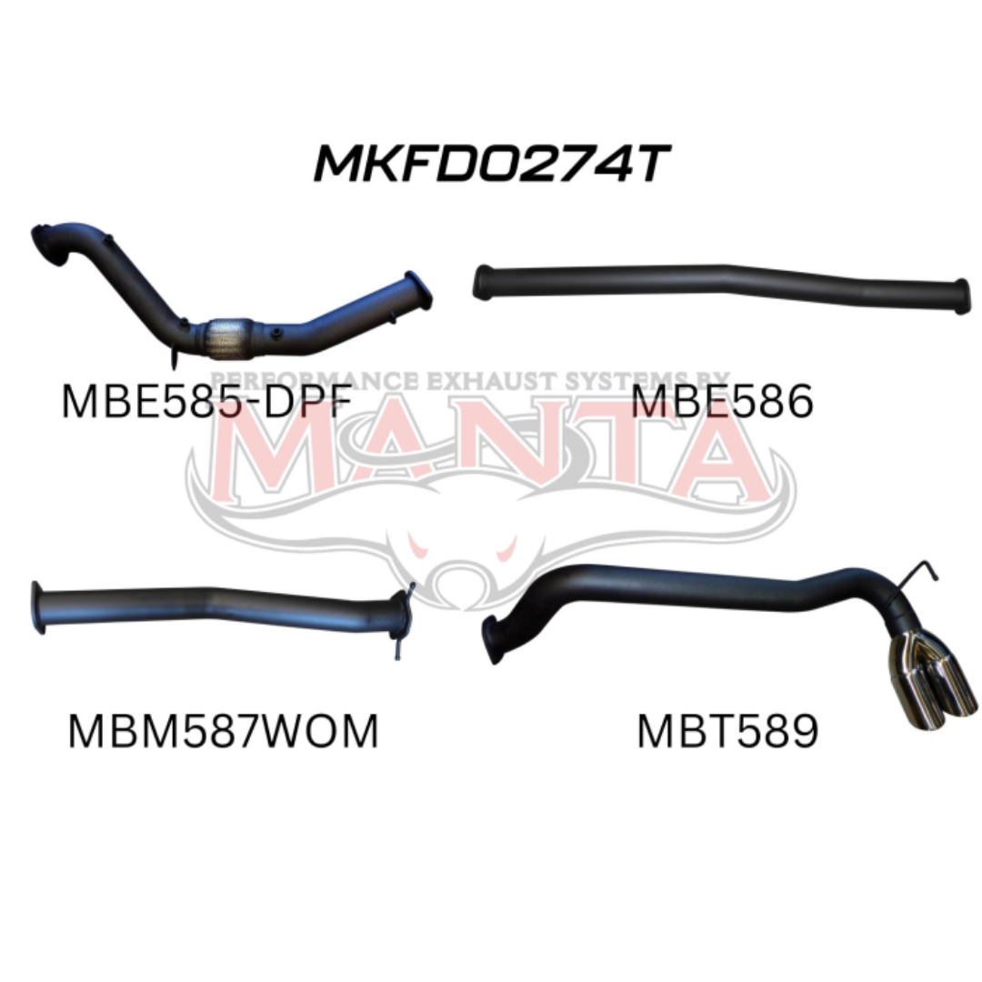 Manta Performance - Ford Ranger PX2 PX3 3.2L Diesel CRD 2016 - 2022 Exhaust System