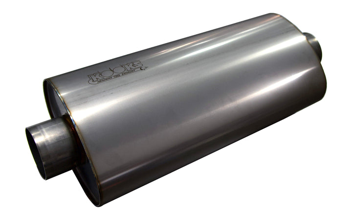 Kooks 3" Polished Oval Muffler, Centre / Centre - MUF-019