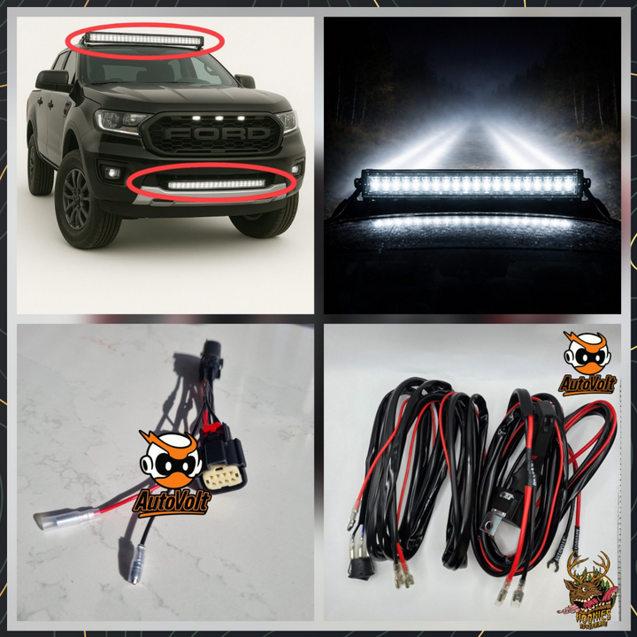 AutoVolt Main Beam Relay Loom & Piggyback Package Ford Ranger (2011-2022) - Plug & Play High Beam Auxiliary Lighting Wiring Kit
