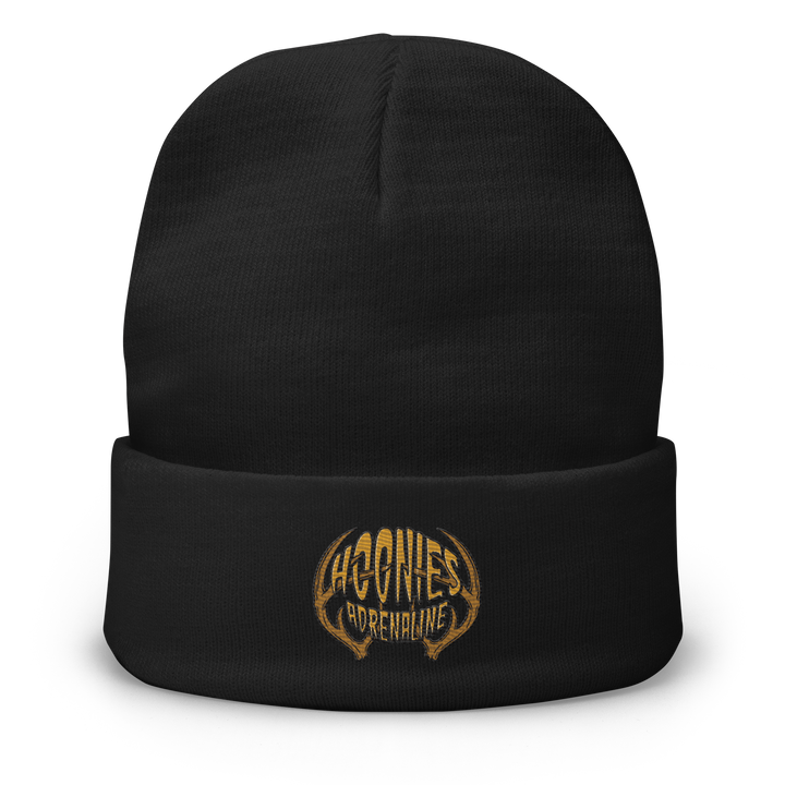 Hoonies Adrenaline Gold Logo Embroidered Beanie