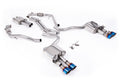 Audi S5 B9 Sport Diff models with Brace Bars (LHD) - Resonated Cat-Back with Quad Burnt/Blue Titanium Trims