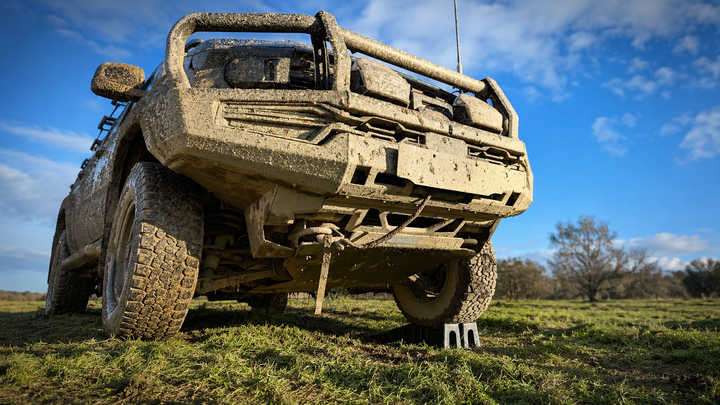 Bull bars and bumpers for front-end protection, lighting mounts and touring builds