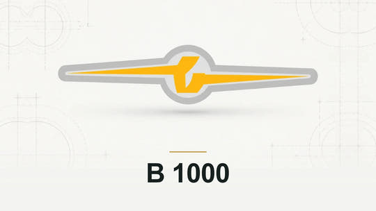 Barkas logo and B 1000 model name on a pale technical background