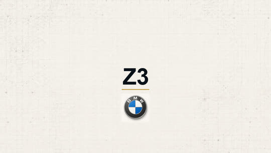 BMW Z3 model name with BMW logo on a pale technical background
