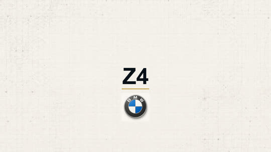 BMW Z4 model name with BMW logo on a pale technical background