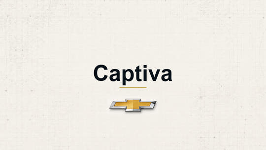 Chevrolet Captiva model name with Chevrolet logo on a pale technical background
