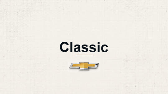 Chevrolet Classic model name with Chevrolet logo on a pale technical background