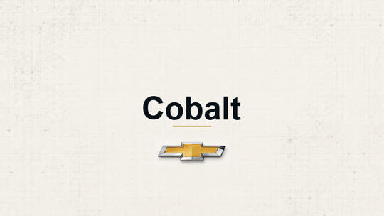 Chevrolet Cobalt model name with Chevrolet logo on a pale technical background