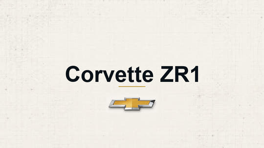 Chevrolet Corvette ZR1 model name with Chevrolet logo on a pale technical background