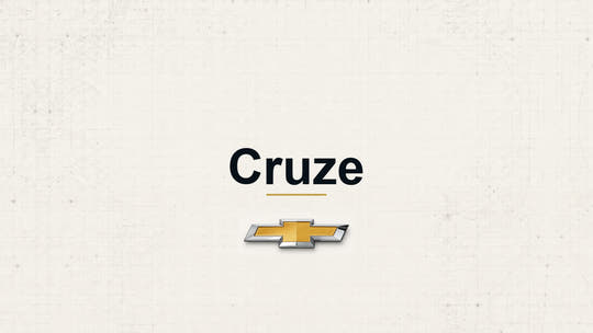 Chevrolet Cruze model name with Chevrolet logo on a pale technical background