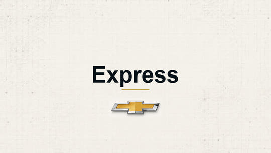 Chevrolet Express model name with Chevrolet logo on a pale technical background