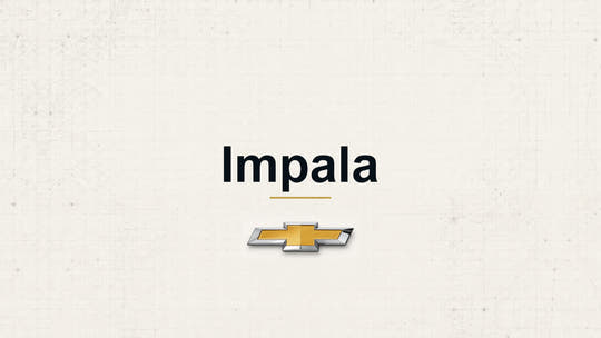 Chevrolet Impala model name and manufacturer logo on a pale technical background
