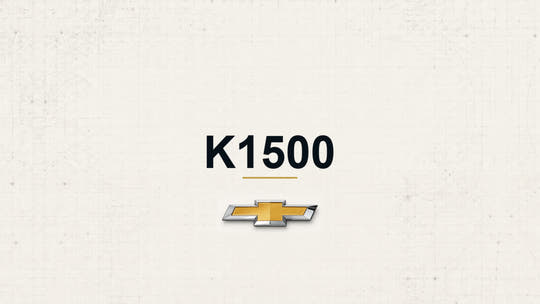 Chevrolet K1500 model name with Chevrolet logo on a pale technical background