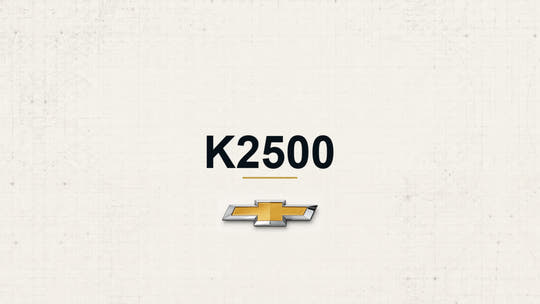 Chevrolet K2500 model name with Chevrolet logo on a pale technical background