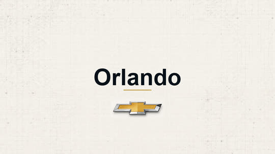 Chevrolet Orlando model name with Chevrolet logo on a pale technical background