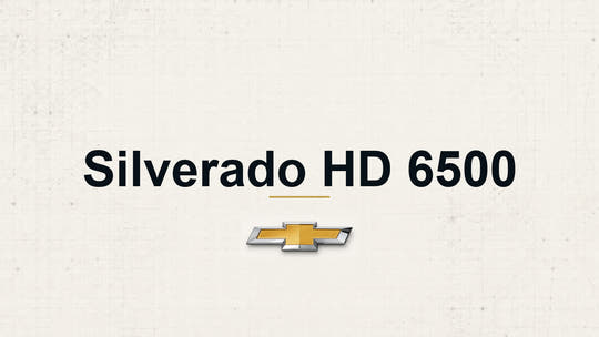 Chevrolet Silverado HD 6500 model name with Chevrolet logo on a pale technical background