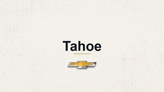 Chevrolet Tahoe model name with Chevrolet logo on a pale technical background