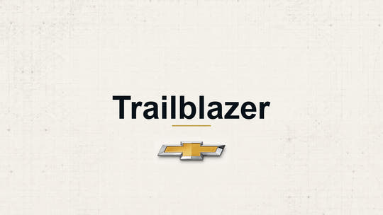 Chevrolet Trailblazer model name and manufacturer logo on a pale technical background