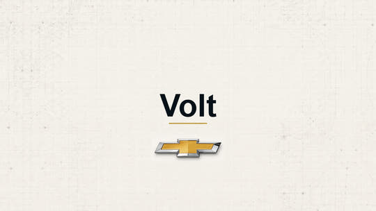 Chevrolet Volt model name with Chevrolet logo on a pale technical background