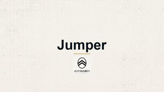 Citroen Jumper model name with Citroen logo on a pale technical background