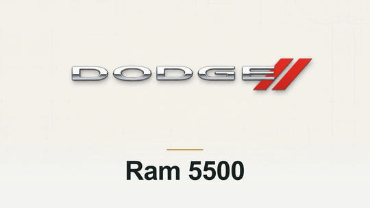Dodge logo and Ram 5500 model name on a pale technical background