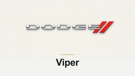 Dodge logo and Viper model name on a pale technical background