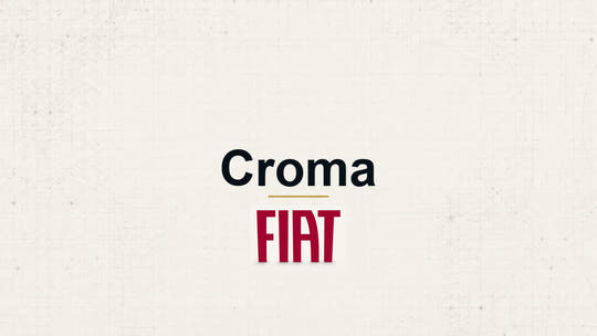 Fiat Croma model name with Fiat logo on a pale technical background