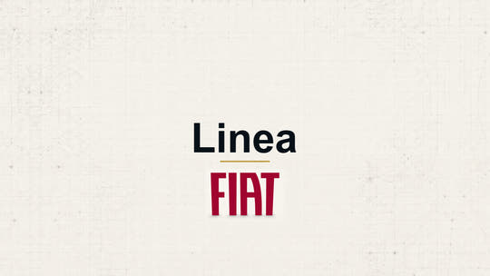 Fiat Linea model name with Fiat logo on a pale technical background