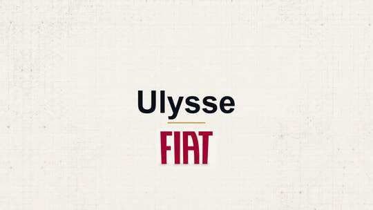 Fiat Ulysse model name with Fiat logo on a pale technical background