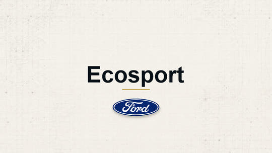 Ecosport model name with Ford logo on a pale technical background