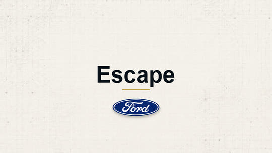 Ford Escape model name and manufacturer logo on a pale technical background