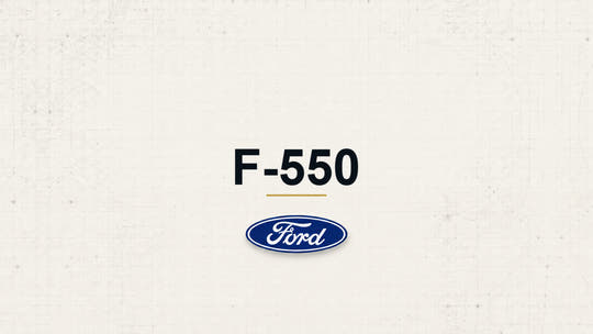 F-550 model name with Ford logo on a pale technical background