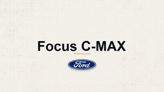 Focus C-MAX model name with Ford logo on a pale technical background